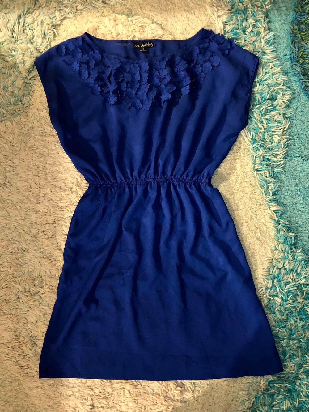 one clothing royal blue short-sleeve mini dress